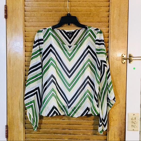 Alfani Chevron Angel Sleeves Blouse - Picture 1 of 5